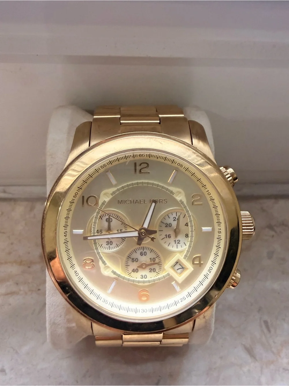 Michael Kors Gold-Tone Chronograph Bracelet Watch MK 8077